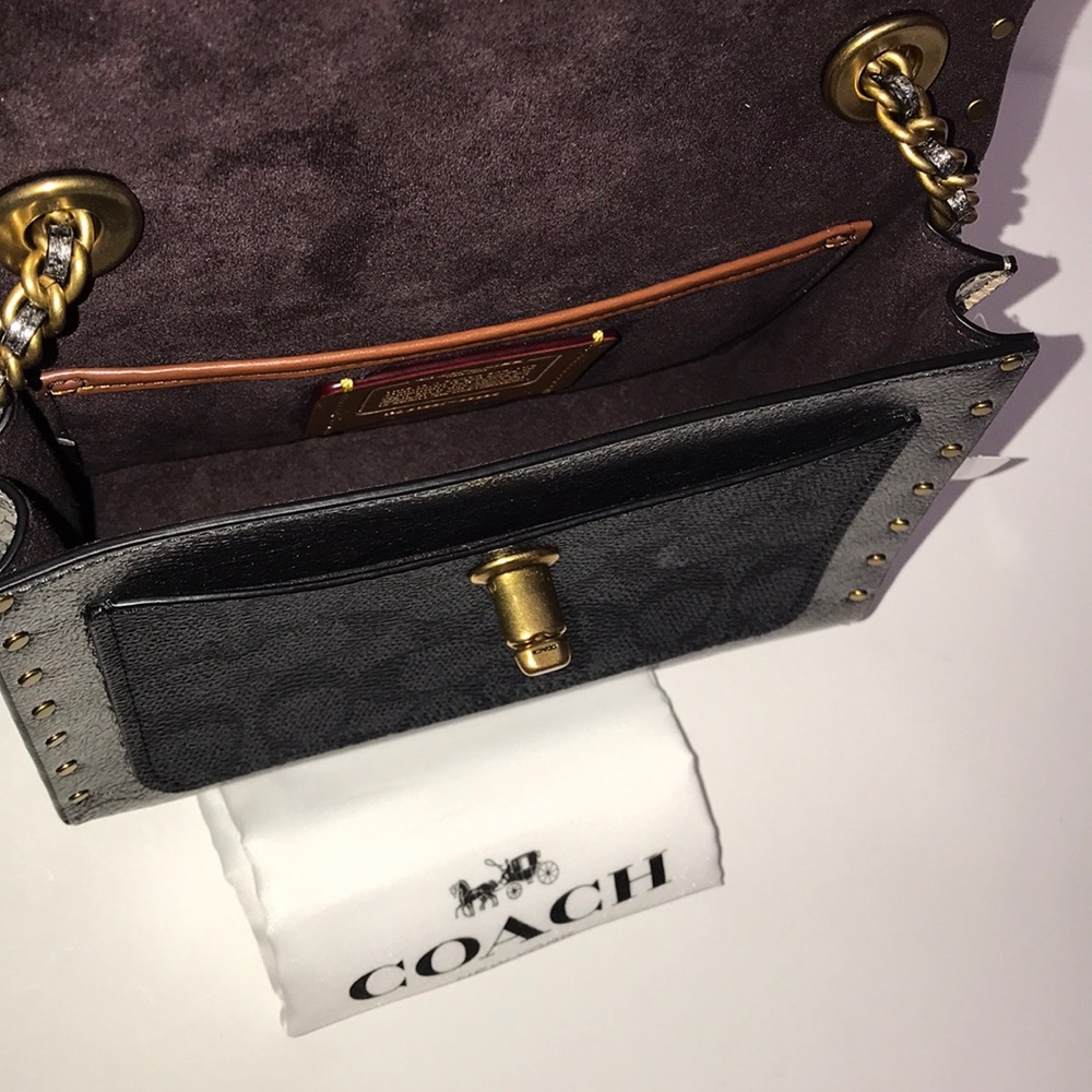 Coach Parker metallic snake detail rivets tea rose - Picture 8 of 8